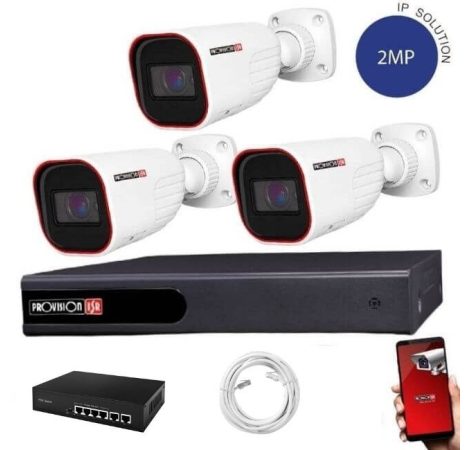 Provision IP kamera rendszer 5xZOOM Full HD 2 MegaPixel 3 kamerás