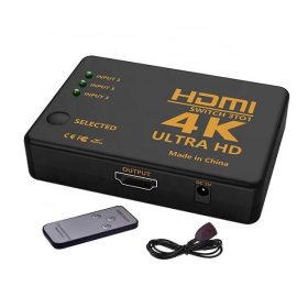 RM309 4K HDMI elosztó 3 bemenettel és távirányítóval