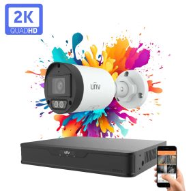   Uniview 1 kamerás IP kamera rendszer 4MP színes éjszakai látással