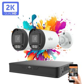   Uniview 2 kamerás IP kamera rendszer 4MP színes éjszakai látással