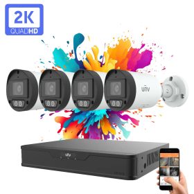   Uniview 4 kamerás IP kamera rendszer 4MP színes éjszakai látással