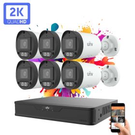   Uniview 6 kamerás IP kamera rendszer 4MP színes éjszakai látással