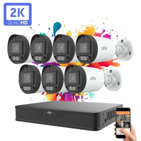  Uniview 7 kamerás IP kamera rendszer 4MP színes éjszakai látással