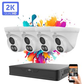   Uniview 4 dome kamerás IP kamera rendszer 4MP színes éjszakai látással