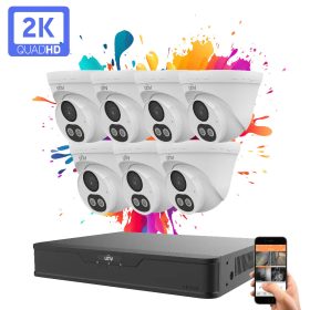   Uniview 7 dome kamerás IP kamera rendszer 4MP színes éjszakai látással